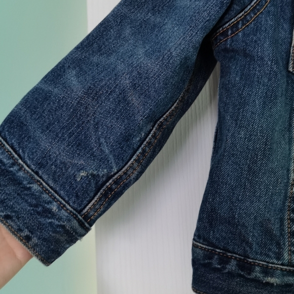 SOLD toddler Jean coat w/ shearling collar - Picture 3 of 7